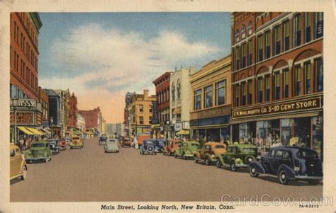 Main Street Looking North New Britain Ct Postcard