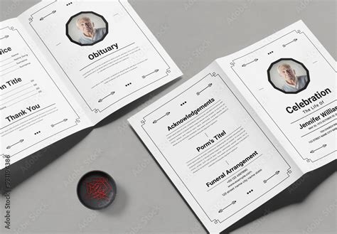 funeral program layout template stock template adobe stock