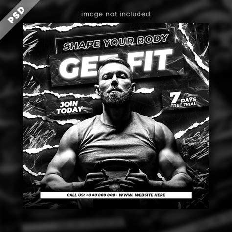 Premium Psd Fitness Gym Workout Flyer Social Media Banner Post Template