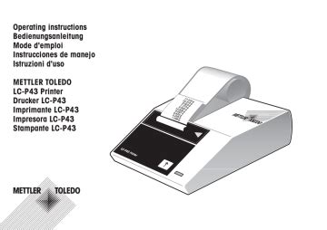 Mettler Toledo LC P43 Instrucciones de operación Manualzz