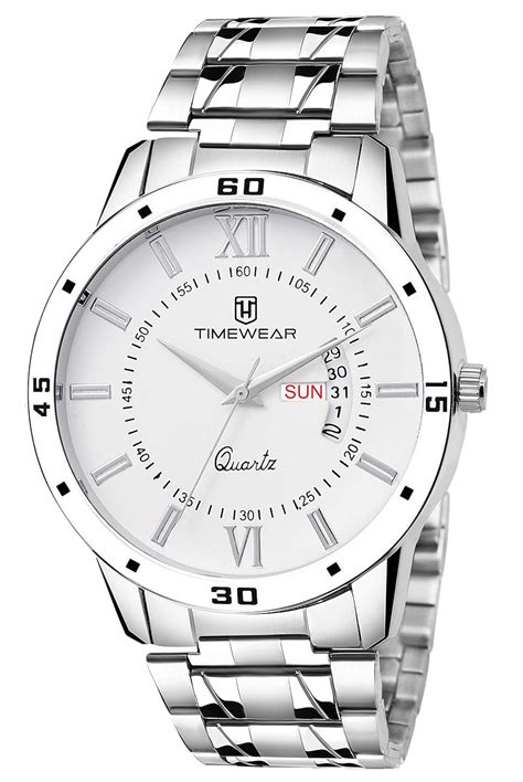 TIMEWEAR Formal Day Date Stainless Steel Watch Collection For Men