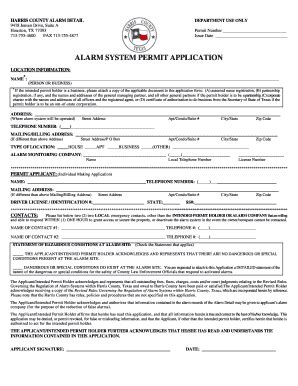 Form Tx Alarm System Permit Application Fill Online Printable