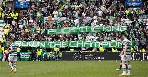 Celtic Fans Unveil F The King Crown The Champions Banner After