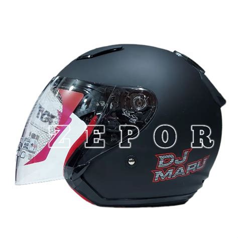 Jual Helm KYT DJ MARU Solid Hitam Doff Original SNI DOT Half Face