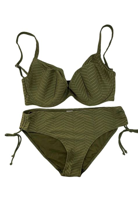 Hazelin Kad N Haki Desenli B Y K Beden Astarl Bikini Tak M Hzl S Lc Fiyat Yorumlar