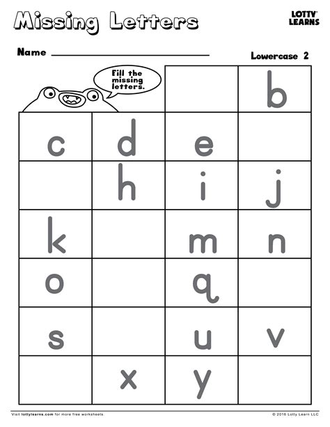 Fill In The Missing Letters Worksheet