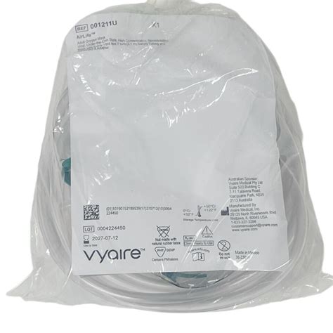 New Vyaire Ref 001211u Airlife Adult Oxygen Mask Exp 202707 Disposables General For Sale