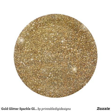 Gold Glitter Sparkle Glittery Sparkly Pretty Paper Plate Gold Glitter Glam Ts