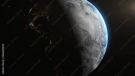 Planet Earth From Space Beautiful World Skyline Planet Earth Rotating