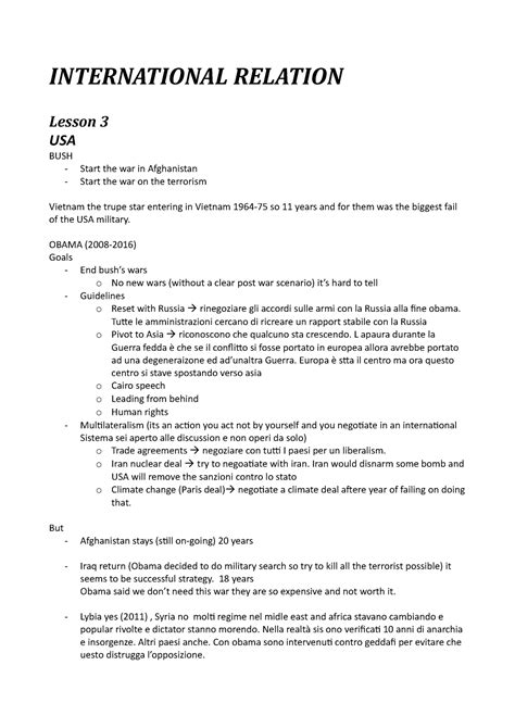 International Relation 4 International Relation Lesson 3 Usa Bush