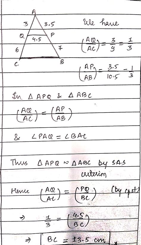 In Given Figure P And Q Are Points On The Sides AB And AC Respectively