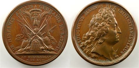 Münzen bronze 1692 Medaillen von Louis XIV année MAUGER Combat de