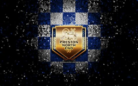 Download Wallpapers Preston Fc Glitter Logo Efl Championship Blue