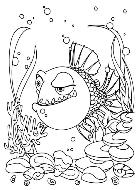 Piranhas In Water Coloring Pages Piranha Coloring Pages P Ginas