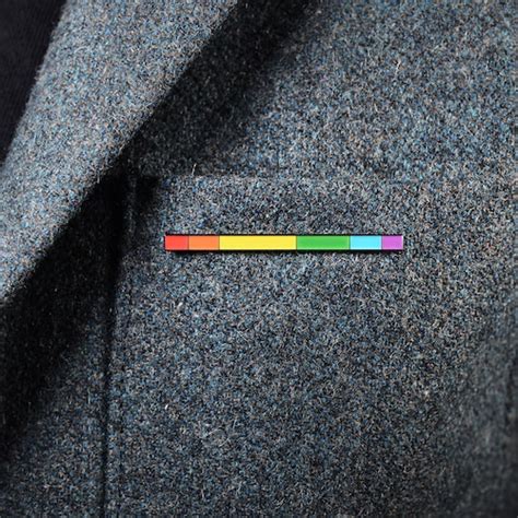Lgbt Progress Flag Rod Pin Rainbow Pride Accessory Lesbian Etsy