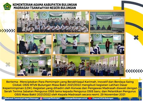 Kegiatan Latihan Dasar Kepemimpinan Ldk Osis Mtsn Bulungan Mtsn