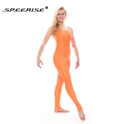 Speerise Womens Tank Stirrup Unitard Lycra Spandex Long Bodysuit Dance