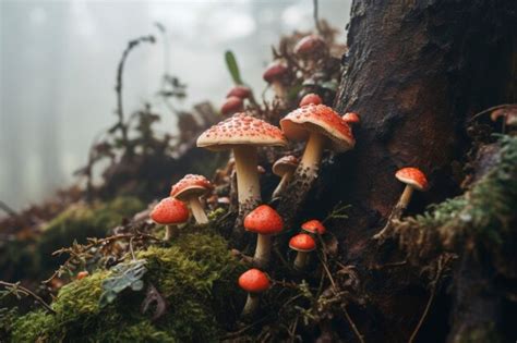 Pilze Im Wald Umgeben Von Natur Kostenlose Foto