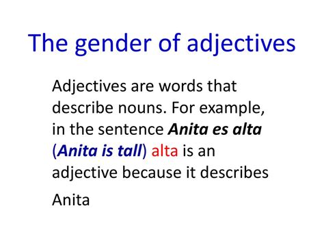 The Gender Of Adjectives Ppt Download