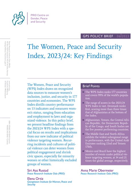 Women Peace And Security Peace Research Institute Oslo Prio