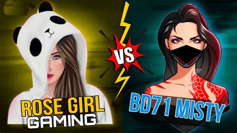 🔴rose Girl Gaming Vs Bd71 Misty Coustom Match Solo Vs Solo Cs