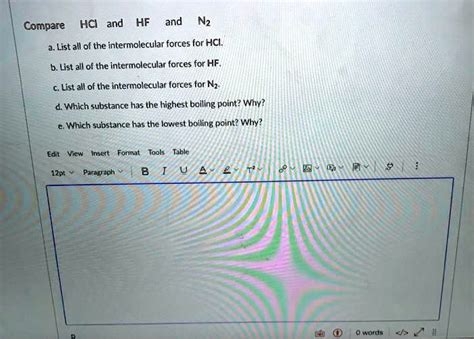 Solved Compare Hci And Hf And N2 List All Of The Intermolecular