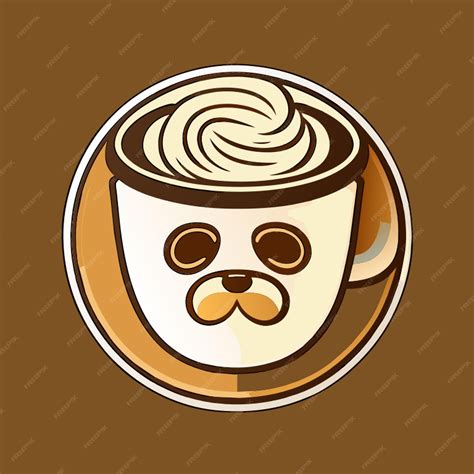Premium Vector | Logo coffee cup dog vector illustration
