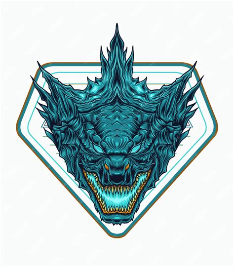Premium Vector Godzilla Head Logo Vector Illustration