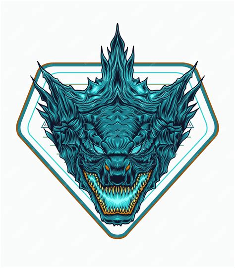 Premium Vector | Godzilla head logo vector illustration