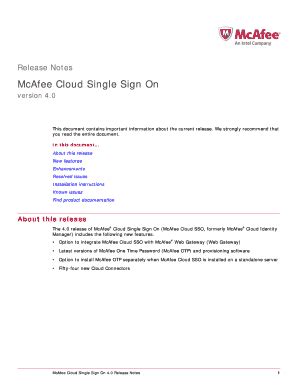 Fillable Online McAfee Cloud Single Sign On Fax Email Print PdfFiller