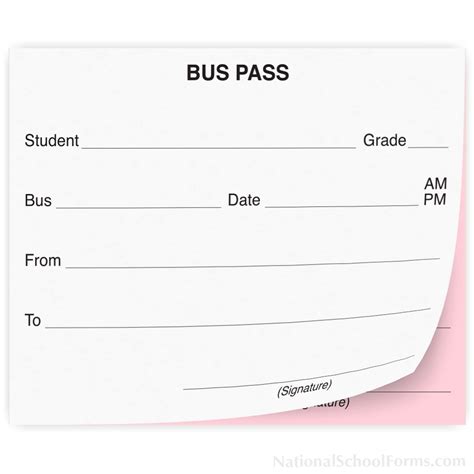 Bus Pass Slip