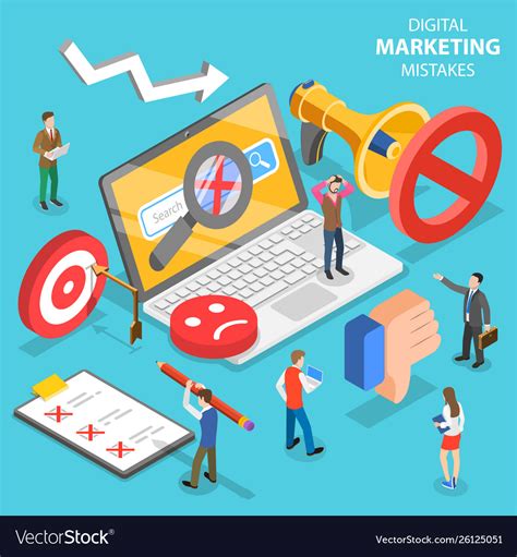 Isometric Flat Concept Digital Marketing Vector Image