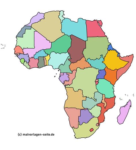 Landkarten Afrika Ausmalbild Kostenlos Herunterladen