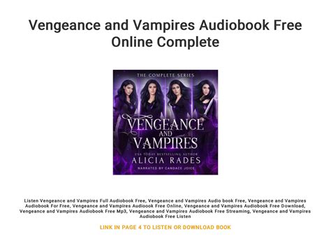 Vengeance And Vampires Audiobook Free Online Complete By Laviniajaviera