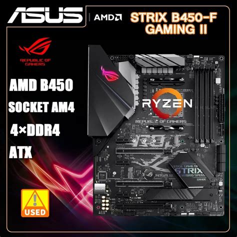 Placa Mãe Asus Rog Strix B450f Gaming Ii B450m B450 Usb 31 Am4 Ddr4 64gb Ram Pci E 30