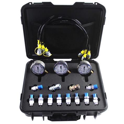 Buy SINOCMP Hydraulic Test Kit 25 40 60mpa 3 Pressure Gauges 12