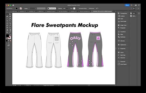 Flared Sweatpants Mockup Flared Joggers Mockup Stacked Pants Mockup