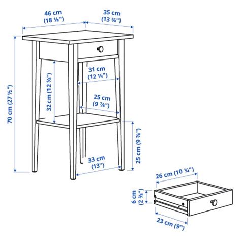 Hemnes Ablagetisch Weiß Gebeizt 46x35 Cm Ikea Deutschland