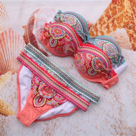 Women Bikini 2015 Sexy Padded Top Swimsuit Sets Fashion Swimwear Women Biquini