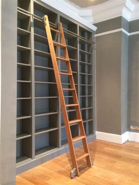 Scala Scorrevole Large Bookcase Home Library Design Sliding Ladder