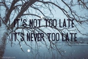 Its Not Too Late Quotes. QuotesGram