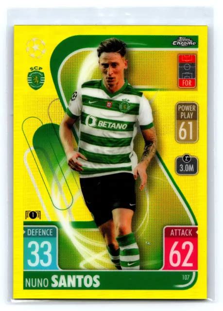 TOPPS UCL MATCH Attax Cromo 2021 22 107 Nuno Santos Sporting Clube 75