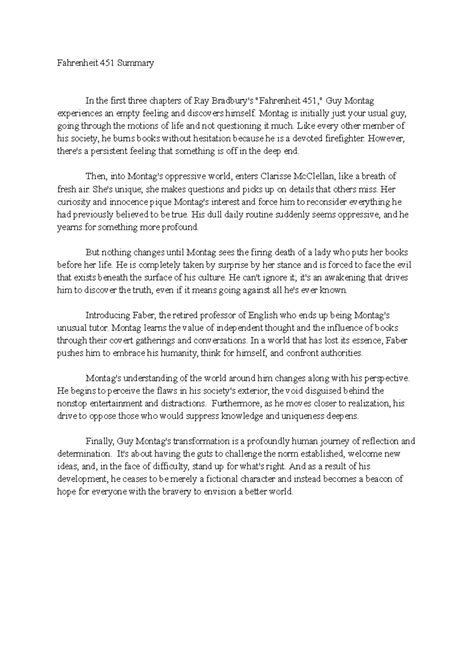 Fahrenheit 451 - This is a Farenheit 451 summary/book report