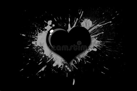 Black Heart On Black Background With Liquid Splash Stock Illustration Illustration Of Passion