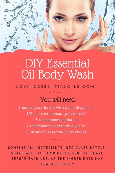 Diy Essential Oil Body Wash Recipe For Healthy Skin Recipe Oil Body