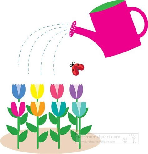 Watering Can With Flowers Clipart