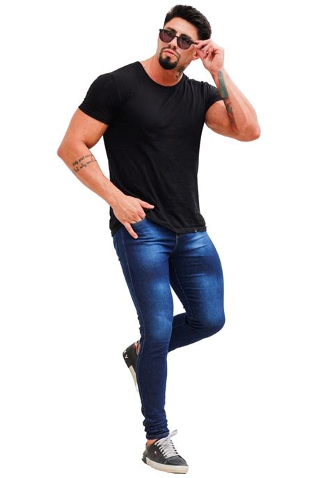 Calça Jeans Masculina Boutelle Skinny Premium Slim Azul Compre Agora