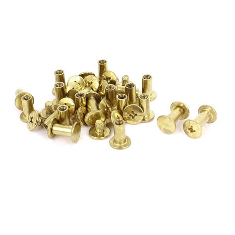 Brass Plated 5x10mm Binding Chicago Screw Post 20pcs For Album Leather