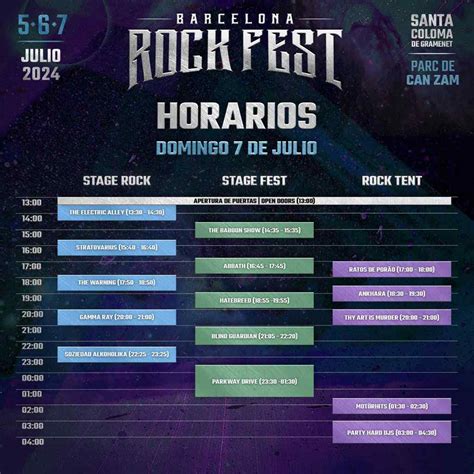 Barcelona Rock Fest Horarios Metalbizarre