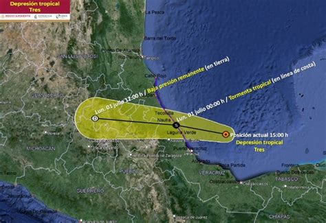 Alerta por depresión tropical Tres frente a las costas de Veracruz en